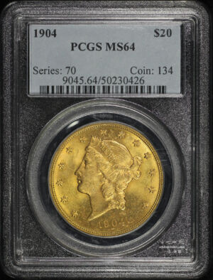 Obverse of this 1904 Liberty Head $20 Type 3 PCGS MS-64