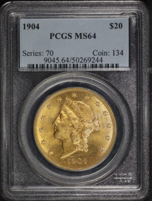 Obverse of this 1904 Liberty Head $20 Type 3 PCGS MS-64