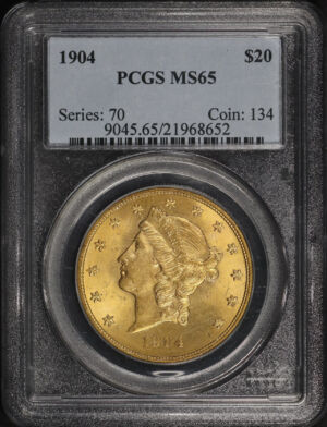 Obverse of this 1904 Liberty Head $20 Type 3 PCGS MS-65