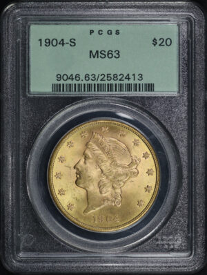Obverse of this 1904-S Liberty Head $20 Type 3 PCGS MS-63 Old Green Holder
