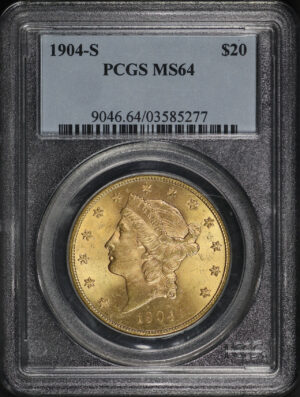 Obverse of this 1904-S Liberty Head $20 Type 3 PCGS MS-64