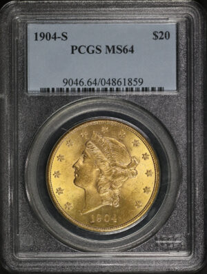 Obverse of this 1904-S Liberty Head $20 Type 3 PCGS MS-64