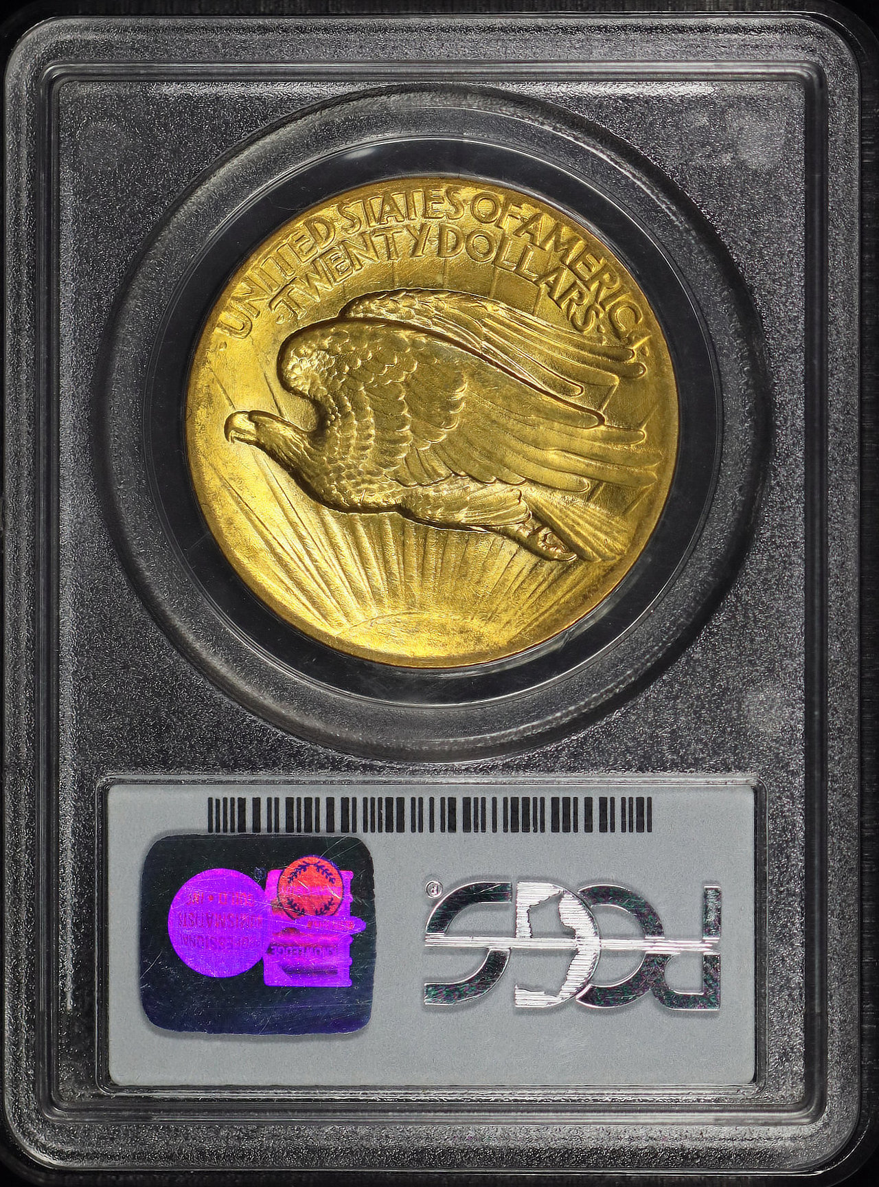 Reverse of this 1907 St. Gaudens $20 High Relief, Wire Edge PCGS MS-64