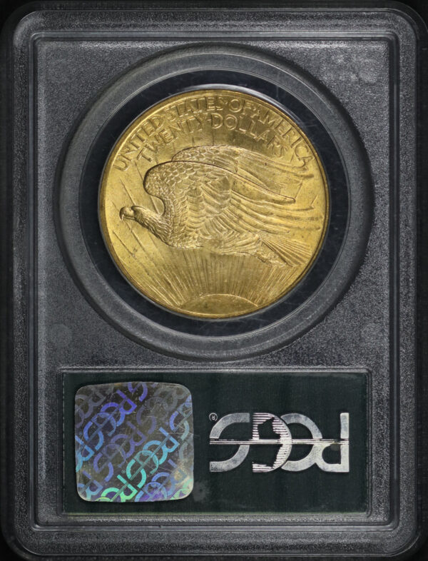 Reverse of this 1908 St. Gaudens $20 No Motto PCGS MS-62