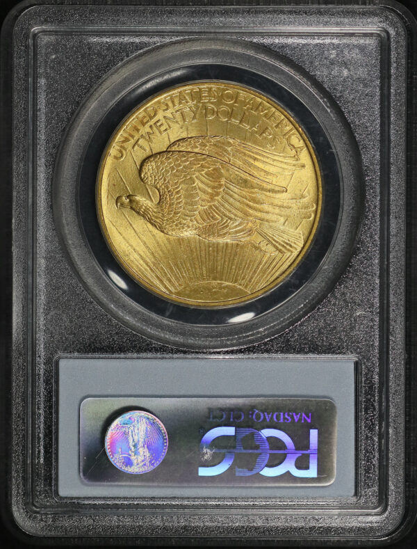 Reverse of this 1908 St. Gaudens $20 No Motto PCGS MS-65