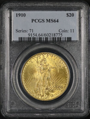 Obverse of this 1910 St. Gaudens $20 PCGS MS-64