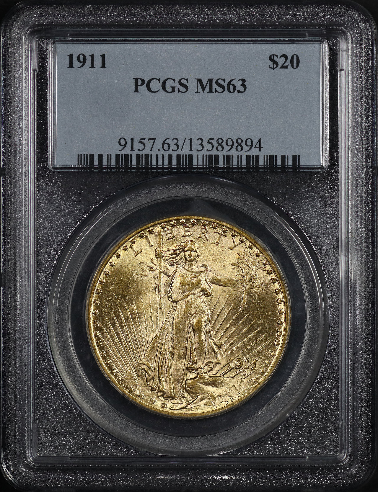 Obverse of this 1911 St. Gaudens $20 PCGS MS-63