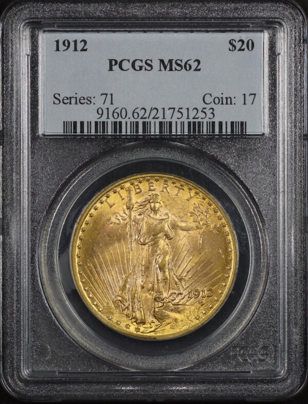 Obverse of this 1912 St. Gaudens $20 PCGS MS-62