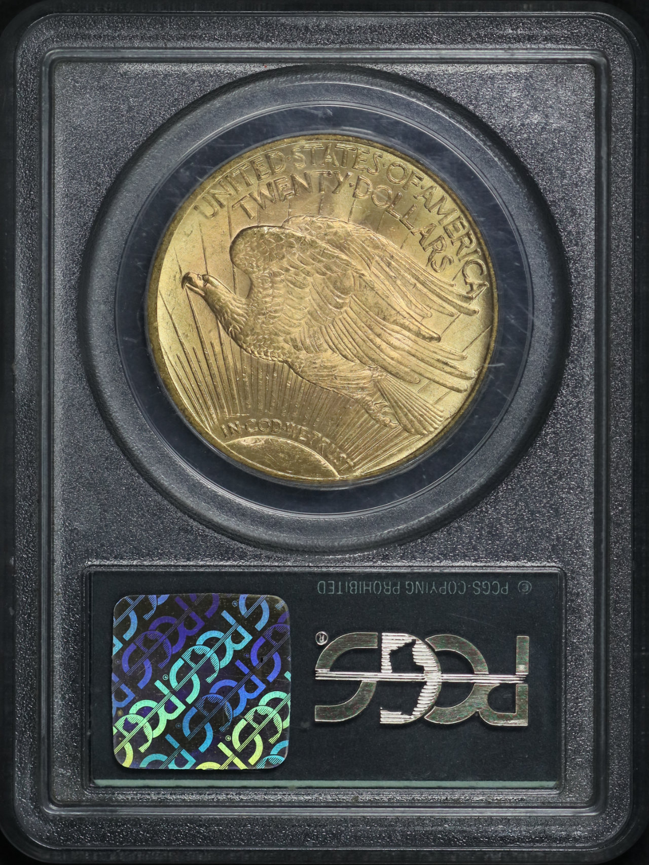 Reverse of this 1912 St. Gaudens $20 PCGS MS-63 Old Green Holder