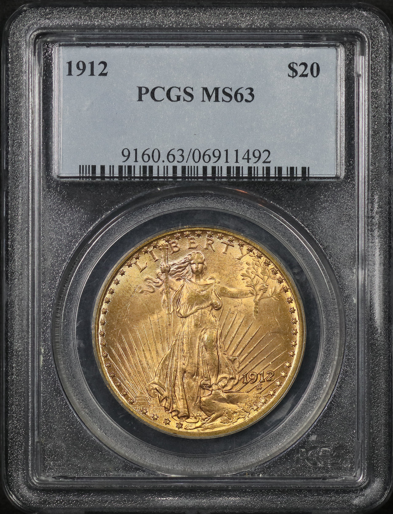 Obverse of this 1912 St. Gaudens $20 PCGS MS-63