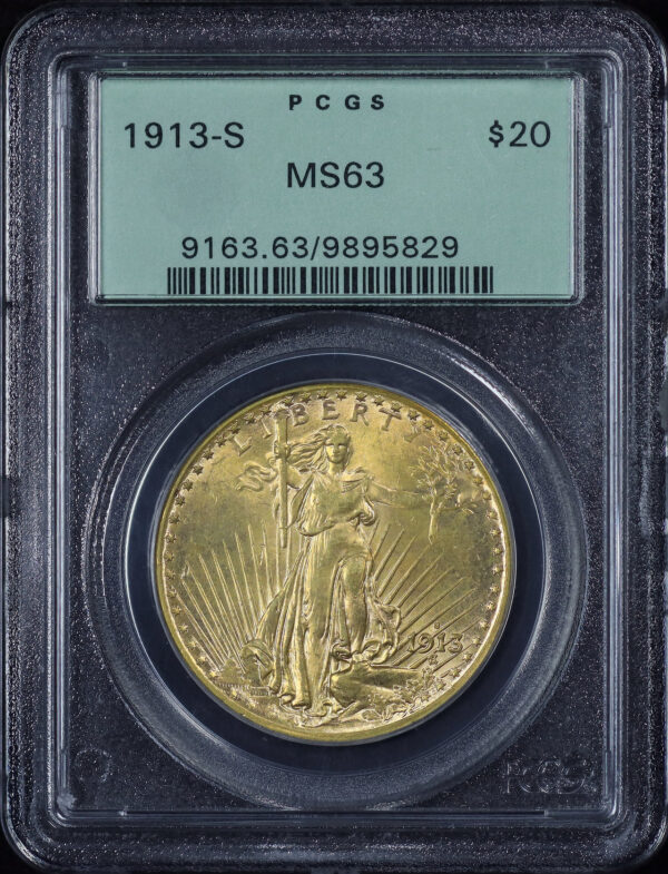 Obverse of this 1913-S St. Gaudens $20 PCGS MS-63