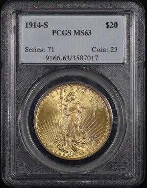 Obverse of this 1914-S St. Gaudens $20 PCGS MS-63