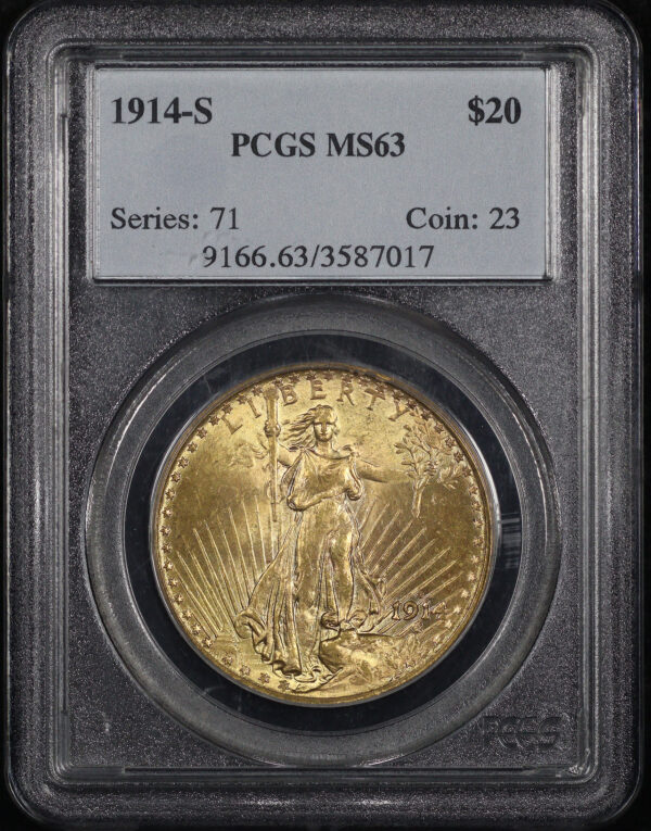 Obverse of this 1914-S St. Gaudens $20 PCGS MS-63