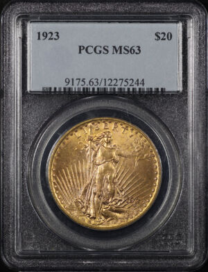 Obverse of this 1923 St. Gaudens $20 PCGS MS-63