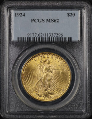 Obverse of this 1924 St. Gaudens $20 PCGS MS-62