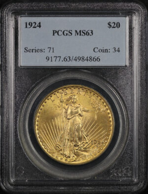 Obverse of this 1924 St. Gaudens $20 PCGS MS-63