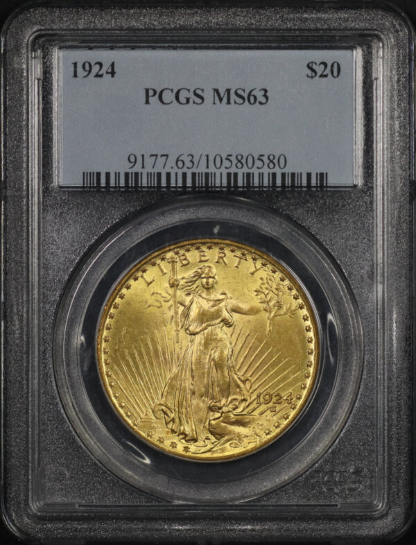 Obverse of this 1924 St. Gaudens $20 PCGS MS-63