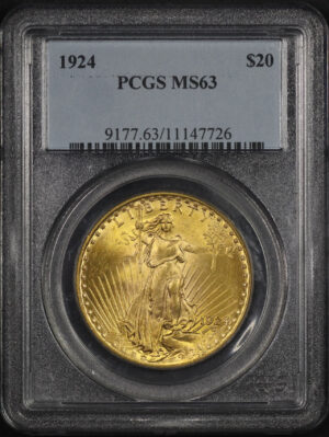 Obverse of this 1924 St. Gaudens $20 PCGS MS-63