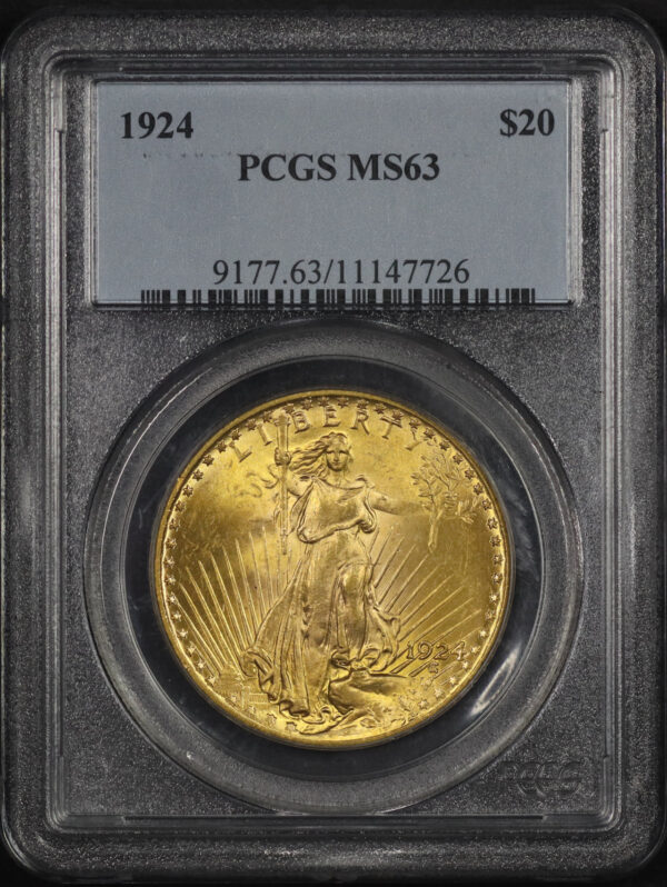Obverse of this 1924 St. Gaudens $20 PCGS MS-63
