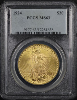 Obverse of this 1924 St. Gaudens $20 PCGS MS-63