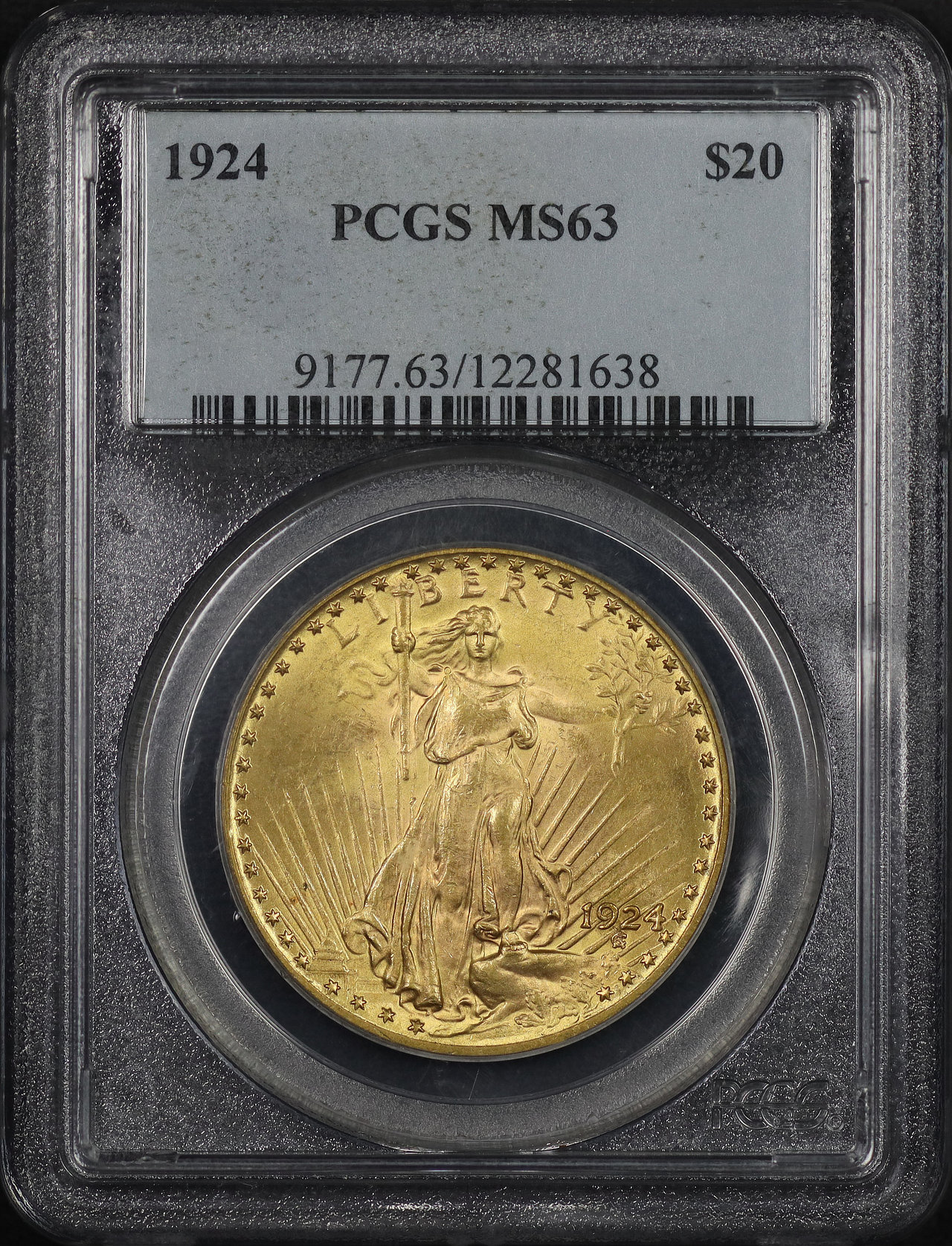Obverse of this 1924 St. Gaudens $20 PCGS MS-63