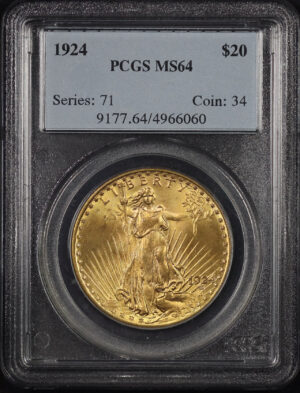 Obverse of this 1924 St. Gaudens $20 PCGS MS-64