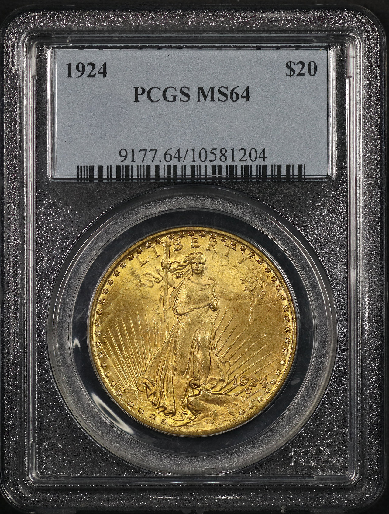 Obverse of this 1924 St. Gaudens $20 PCGS MS-64