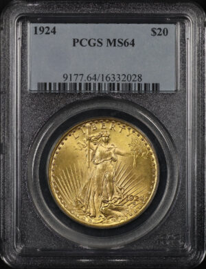 Obverse of this 1924 St. Gaudens $20 PCGS MS-64
