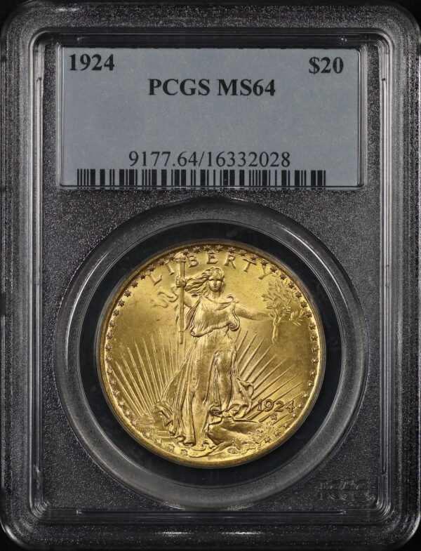 Obverse of this 1924 St. Gaudens $20 PCGS MS-64