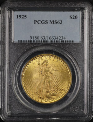 Obverse of this 1925 St. Gaudens $20 PCGS MS-63