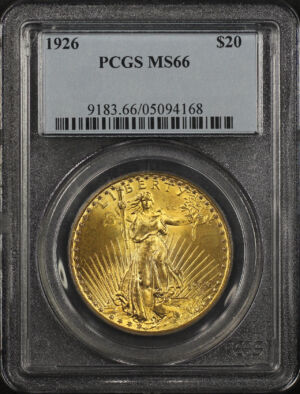 Obverse of this 1926 St. Gaudens $20 PCGS MS-66