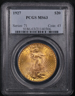 Obverse of this 1927 St. Gaudens $20 PCGS MS-63