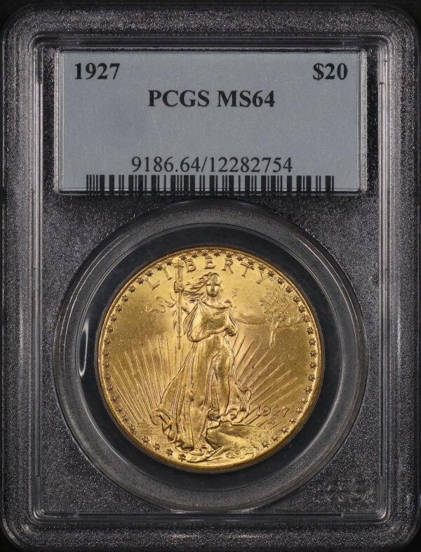 Obverse of this 1927 St. Gaudens $20 PCGS MS-64