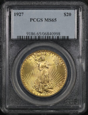 Obverse of this 1927 St. Gaudens $20 PCGS MS-65