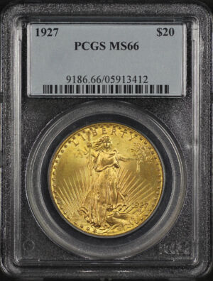 Obverse of this 1927 St. Gaudens $20 PCGS MS-66