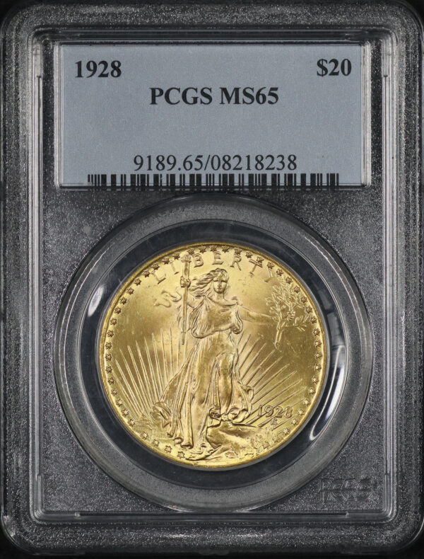 Obverse of this 1928 St. Gaudens $20 PCGS MS-65