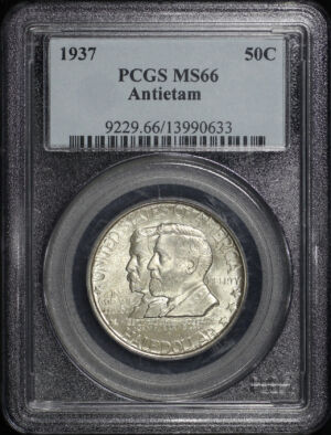 Obverse of this 1937 50C Antietam Silver Commemorative PCGS MS-66