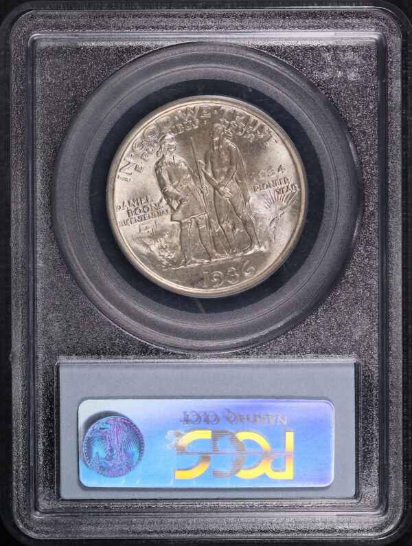 Reverse of this 1936 50C Boone Silver Commemorative PCGS MS-64