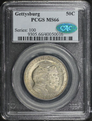 Obverse of this 1936 Silver Commemorative Gettysburg 50C PCGS MS-66 CAC