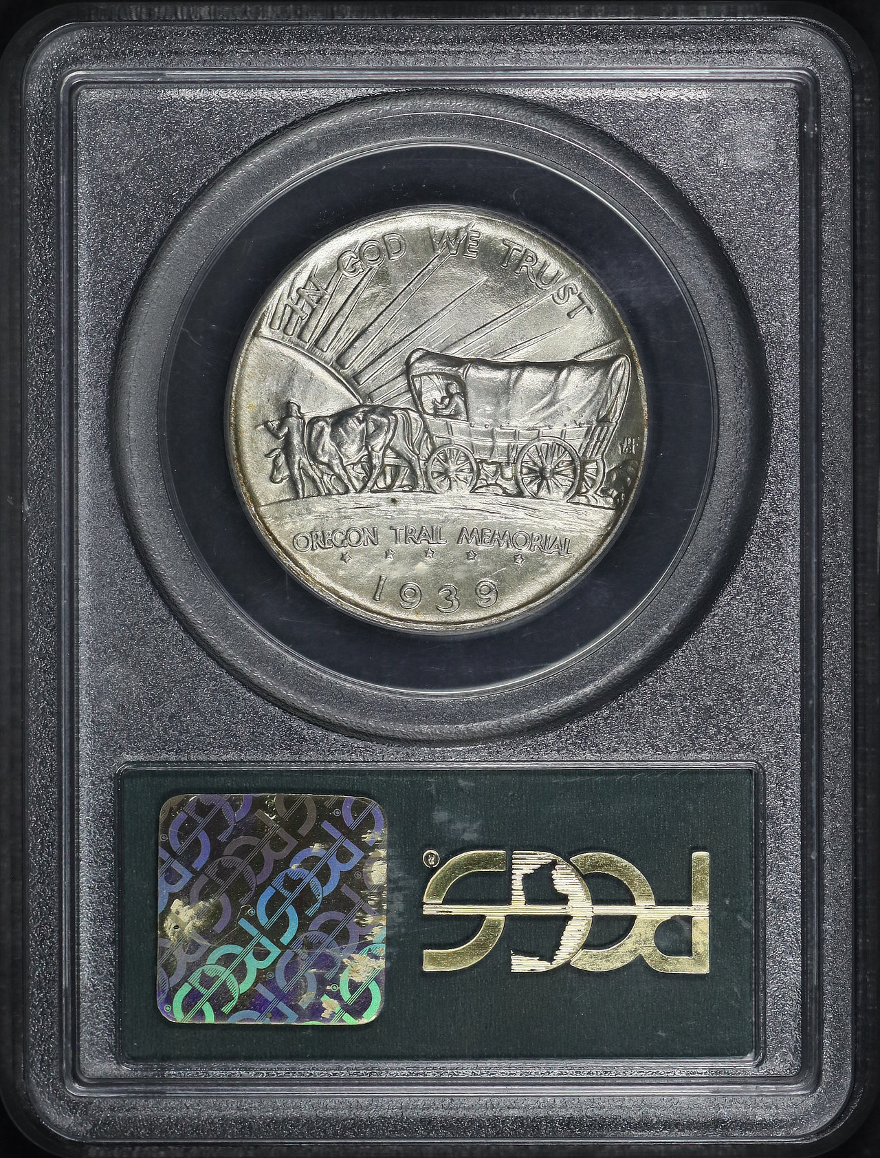 Reverse of this 1939 50C Oregon Silver Commemorative PCGS MS-66 Old Green Holder