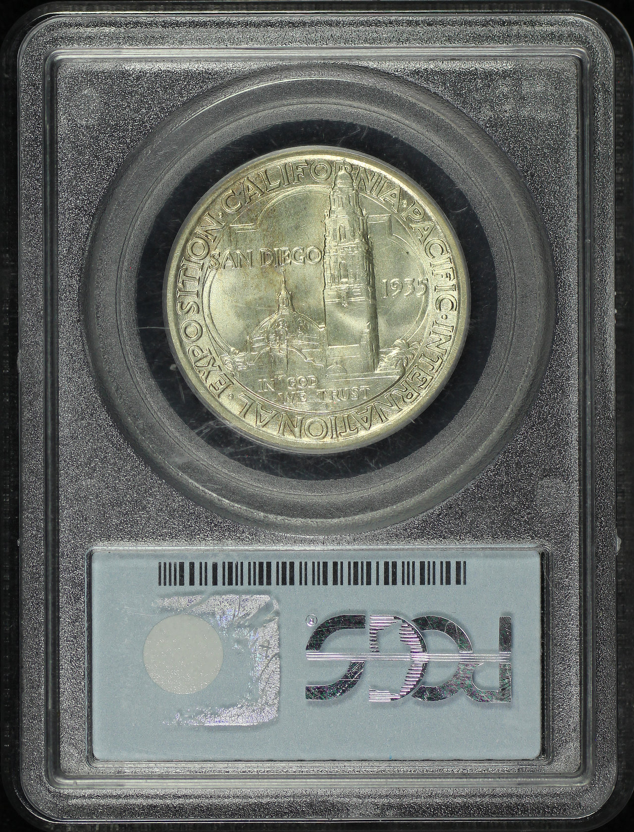 Reverse of this 1935-S 50C San Diego Silver Commemorative PCGS MS-64