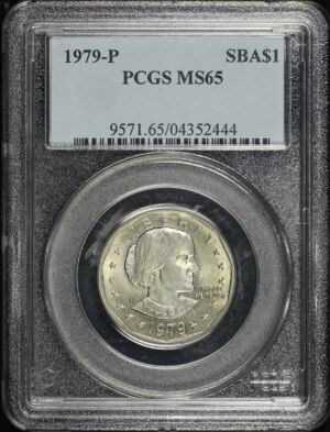 Obverse of this 1979-P Susan B. Anthony Dollar PCGS MS-65