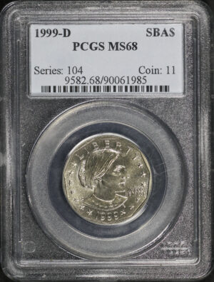 Obverse of this 1999-D Susan B. Anthony Dollar PCGS MS-68