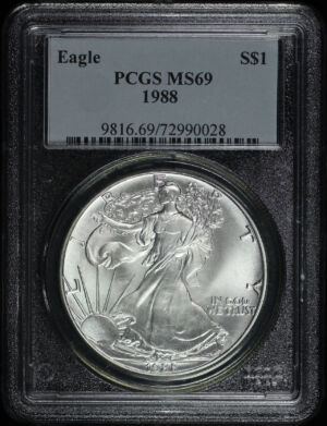 Obverse of this 1988 Silver Eagle PCGS MS-69