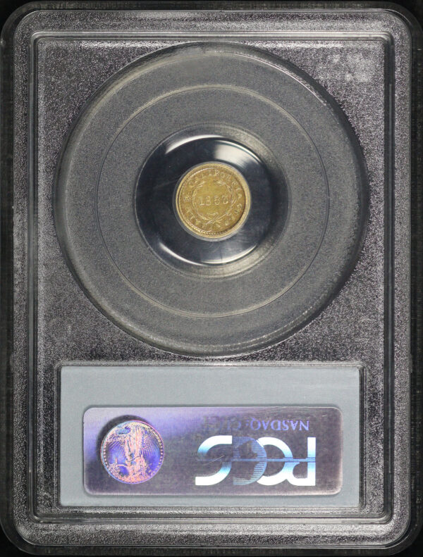 Reverse of this 1853 G50C BG-408 Round Liberty California Fractional Gold PCGS AU-55