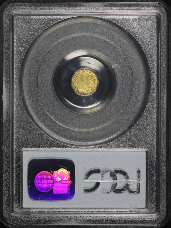 Reverse of this 1881 G25C BG-799M Round Indian Head California Fractional Gold PCGS MS-64