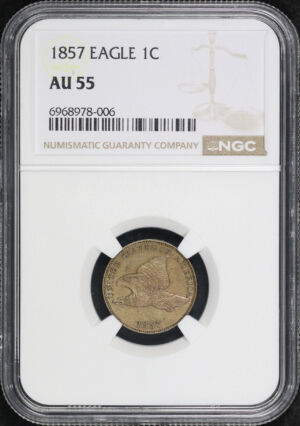 Obverse of this 1857 Flying Eagle Cent NGC AU-55
