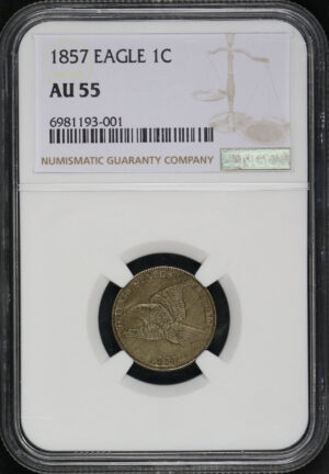 Obverse of this 1857 Flying Eagle Cent NGC AU-55