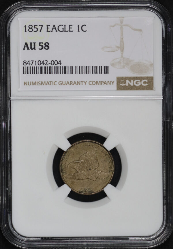 Obverse of this 1857 Flying Eagle Cent NGC AU-58