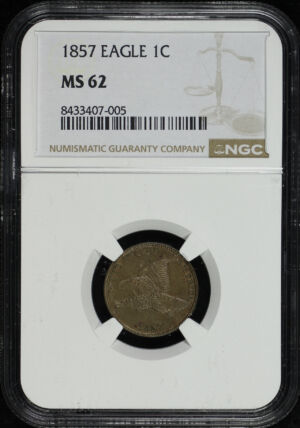 Obverse of this 1857 Flying Eagle Cent NGC MS-62